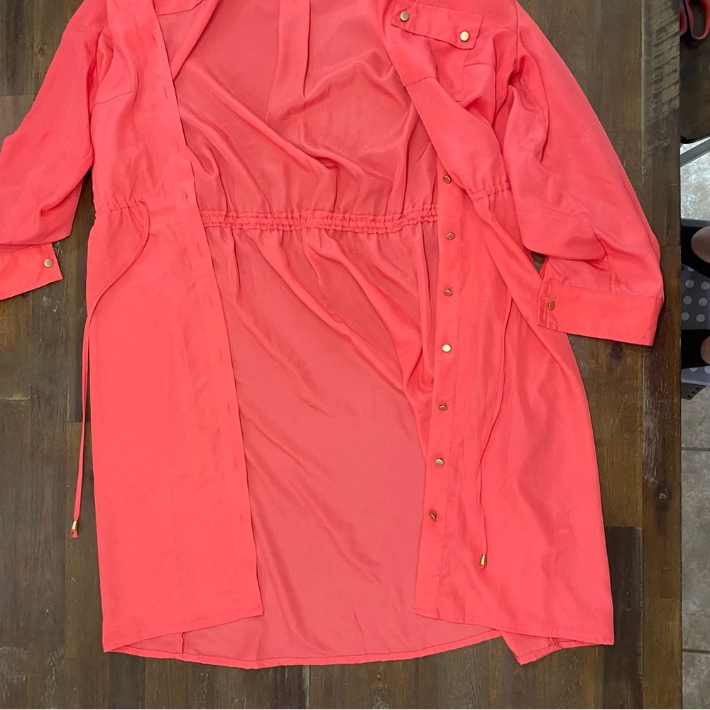 Spense Coral Collared Button Down Long Sleeve Dre… - image 4